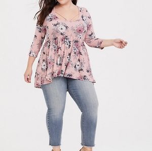 Super soft pink floral strappy babydoll